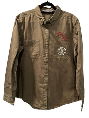 Harley Davidson NWT Full Throttle Canvas Button Down Shirt Size 2XL Embroidered